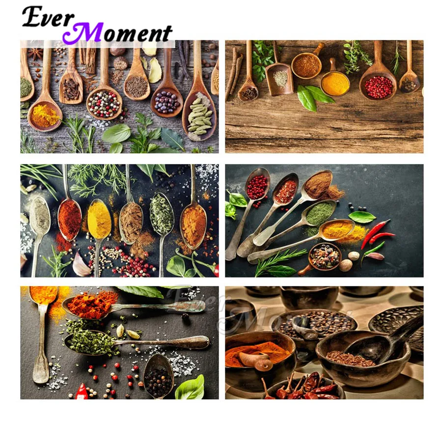 

Алмазная картина Ever Moment, приправа в ложке, украшение, вышивка крестиком, ручная работа, полная квадратная дрель, алмазная вышивка S2F2441