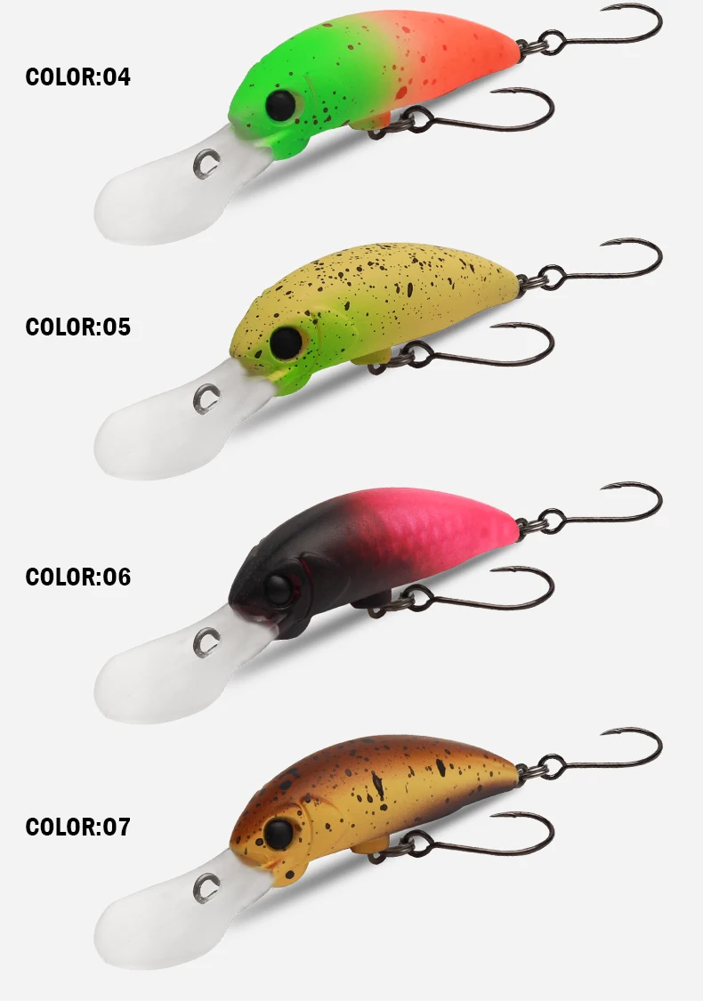 LEYDUN Angelköder, 40 mm, 2,8 g, schwimmend, Minnow, flaches Tauchen, Kurbelköder, Angeln, künstliche Swimbaits, Angelgerät-Köder – Detail 9