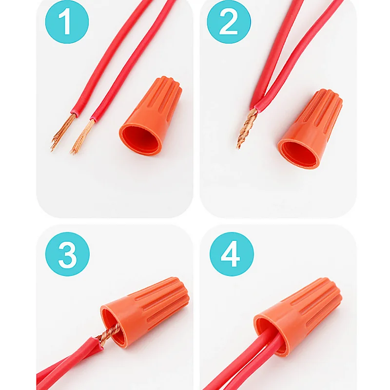 40 PCS Box,electrical connectors,Plug-in Quick Connector Spring Cap,Cable Wire Connector,Rotary Wire Crimping Cap,Screw Terminal