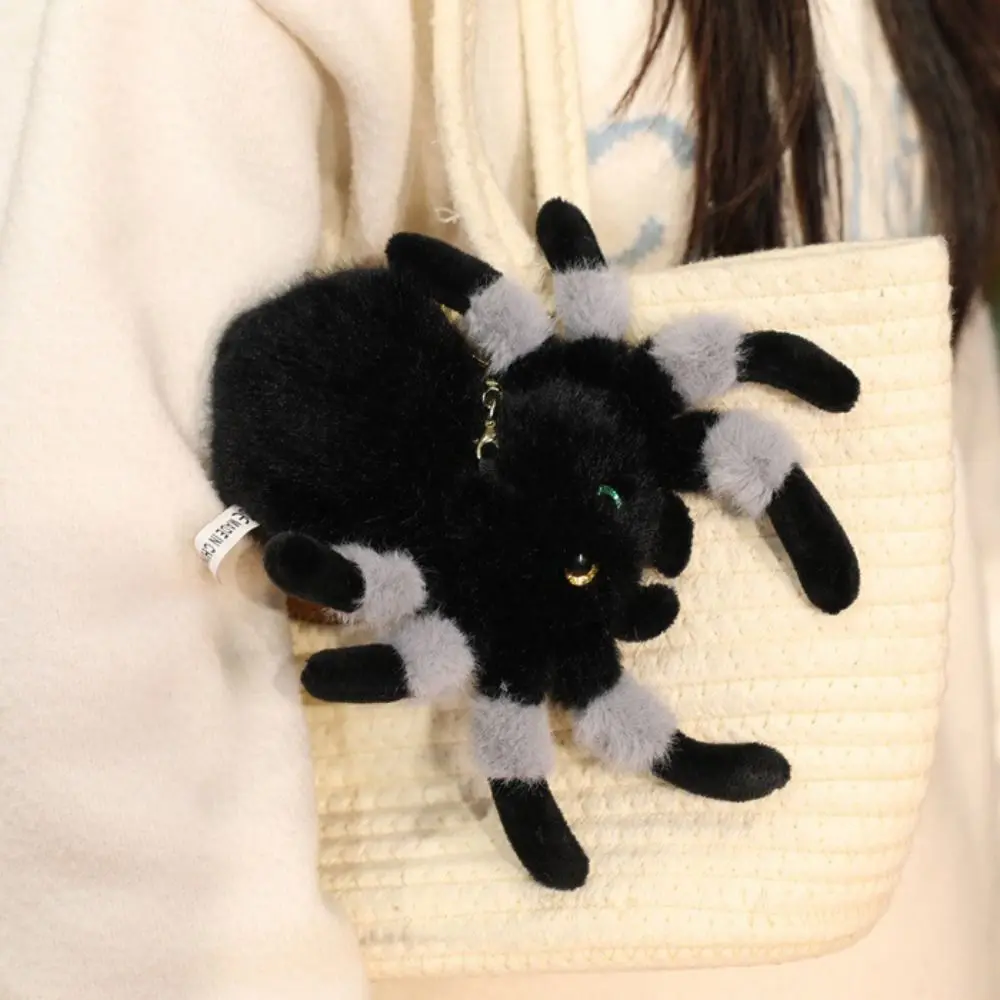 

PP Cotton Color Spider Doll Keychains Fluffy Simulation Colored Eye Spider Plush Pendant Hanging Ornaments Lifelike