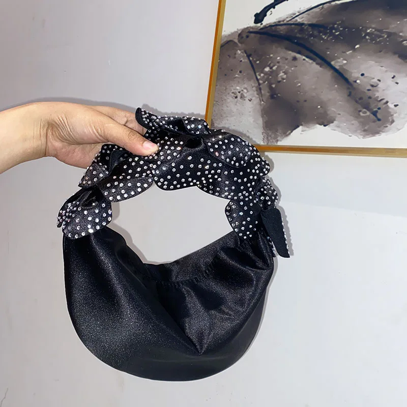 Schleifen-Dinner-Tasche, elegante Seiden-Satin-Lippenstift-Handtasche, Umhängetasche – Detail 1