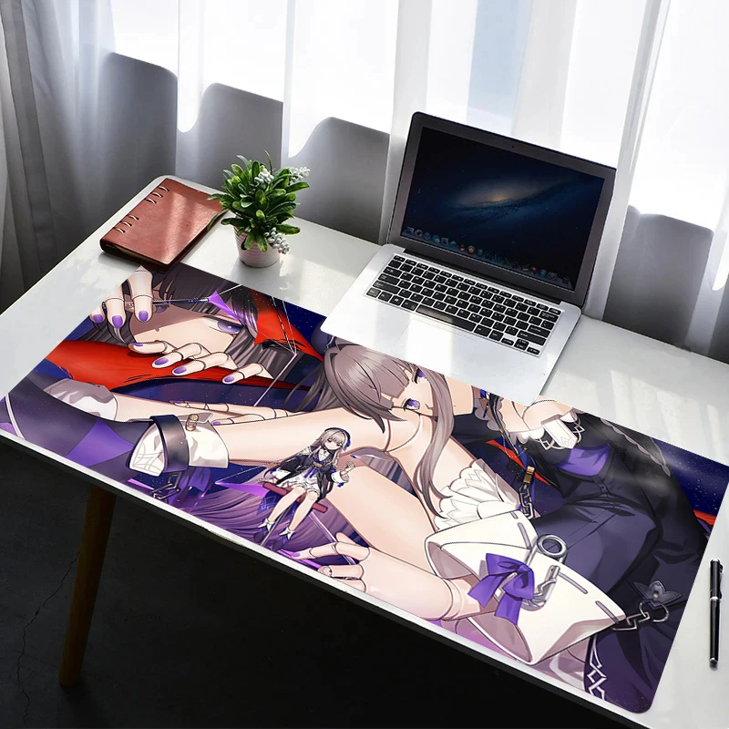 

Mouse Pad Laptop Rubber H-honkai Star Rail Herta Extended Desktop Mat Computer Gamer Mousepad PC Gaming Accessories Keyboard Pad