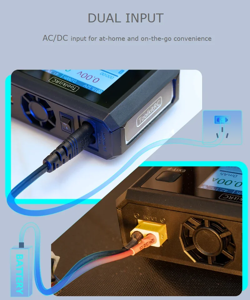 (New) ToolkitRC M7AC charger AC100W/DC300W XT60/XT3 dual output