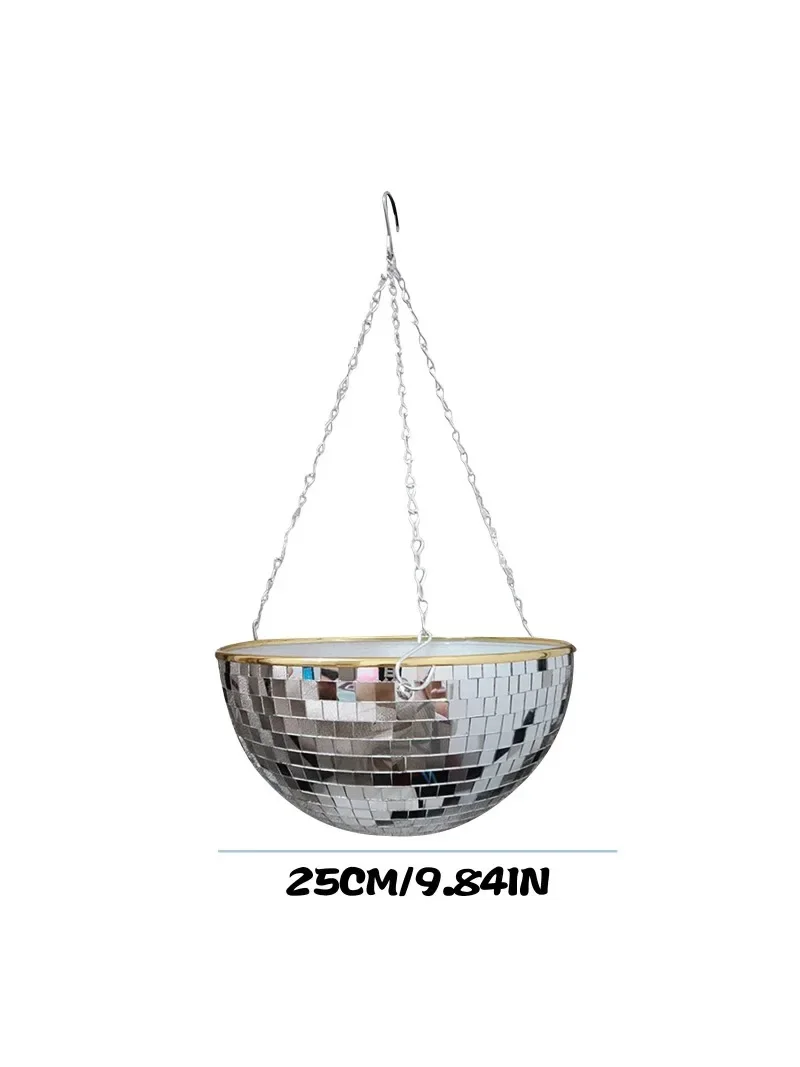 Maceta colgante con forma de globo, florero con forma de bola de discoteca, macetas de flores, cesta colgante de cuerda, estilo bohemio, decoración de jardín