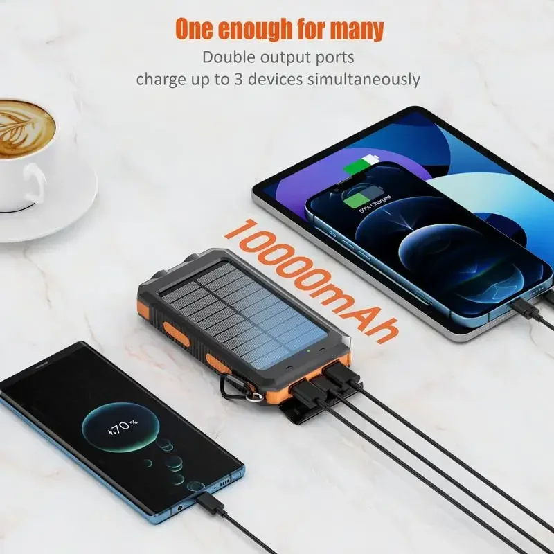 All-Weather 10000mAh Solar Charger | Fast Charge + Flashlight | USA Shipped Hiker’s Must-Have