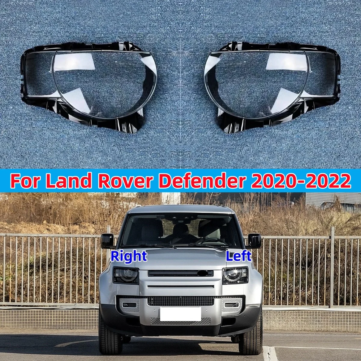 For Land Rover Defender 2020 2021 2022 Headlight Cover Transparent Lampshade Headlamp Shell Plexiglass Replace The Original Lens