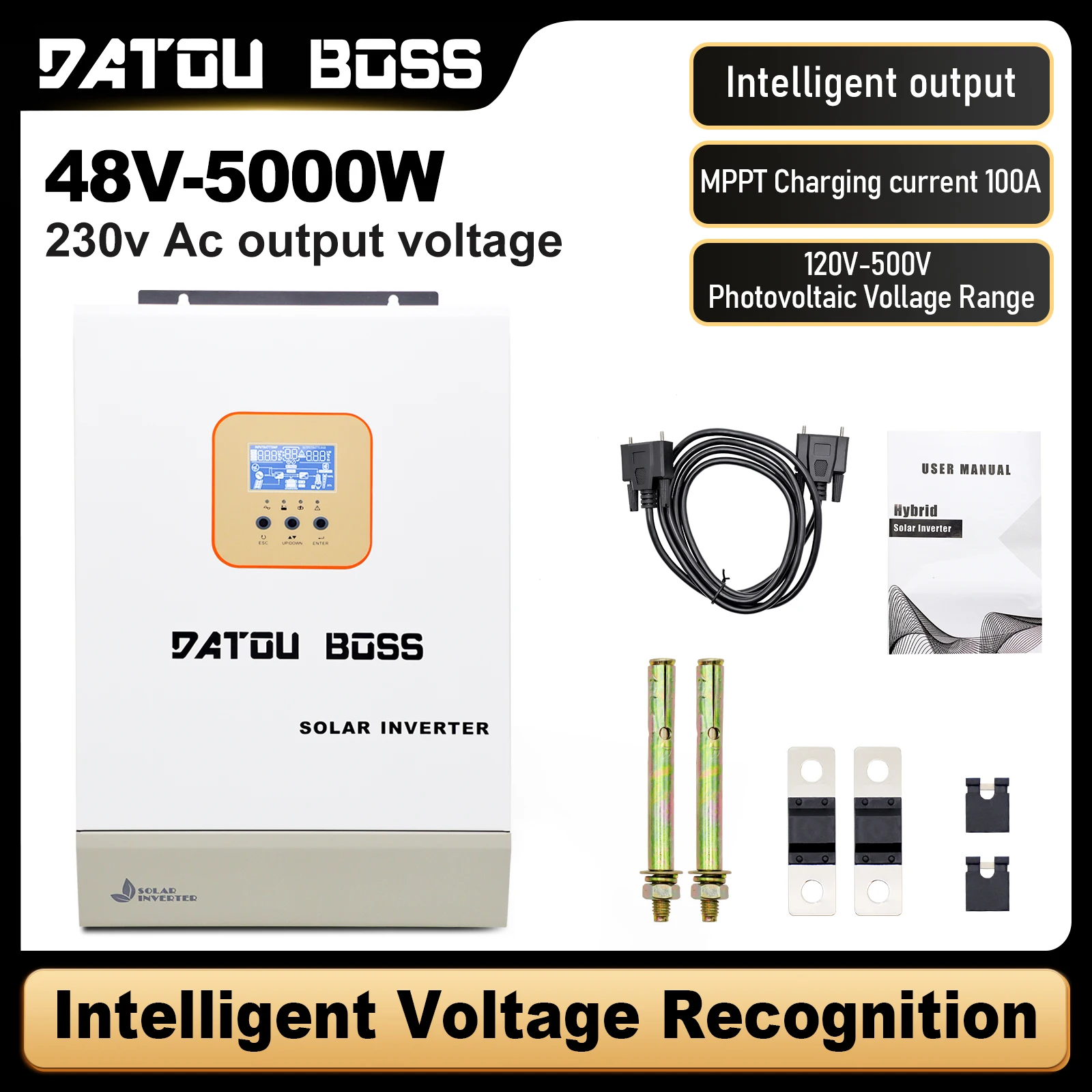 Datouboss-ソーラーハイブリッドインバーター、48v 5000w、mppt