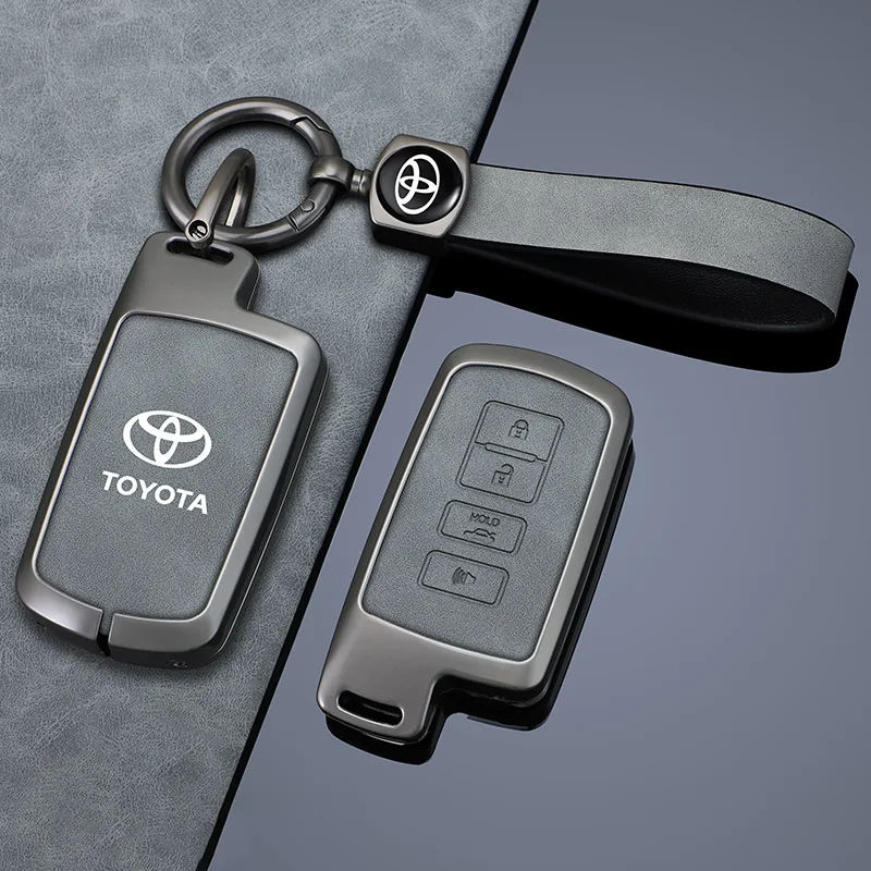 Zinc Alloy Leather Car Remote Key Case Cover for Toyota Prius 30 Alpha Aqua Land Cruiser Auris for Lexus LC 200 2012 2013 2014