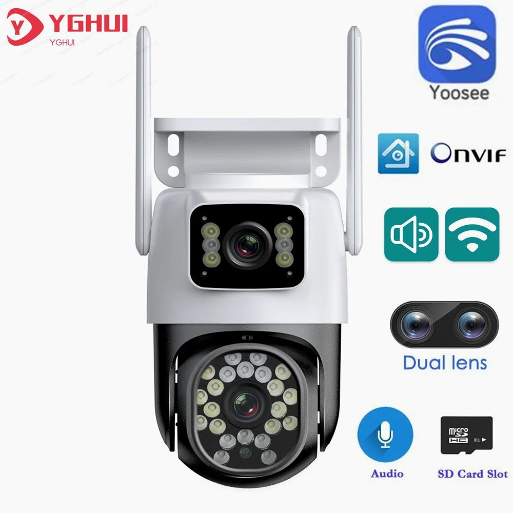 

Yoosee Security Dual Lens WIFI IP Camera 4MP Waterproof Full Color Night Vision Speed Dome Wireless Outdoor CCTV Camera