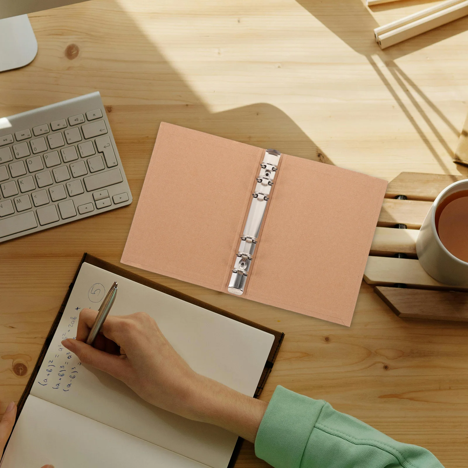 Vintage Kraft Paper Loose Leaf Notebook Cover A6 Binder For School Travel Journal Writing Notepad Case Desktop Organizer Folder