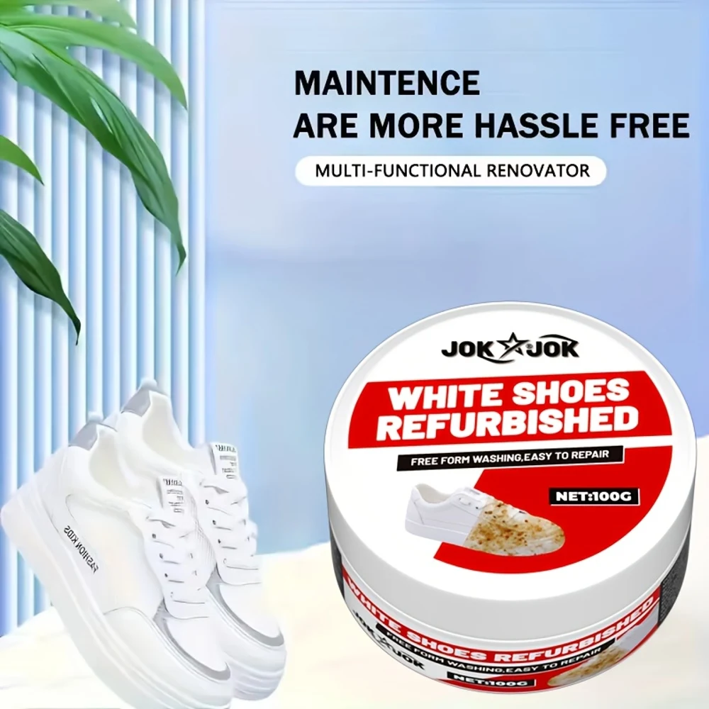 Esmalte simples e eficaz para sapatos, adequado para superfícies lisas – Creme de renovação e cuidado com esponja para clarear, remover pré-amarelamento