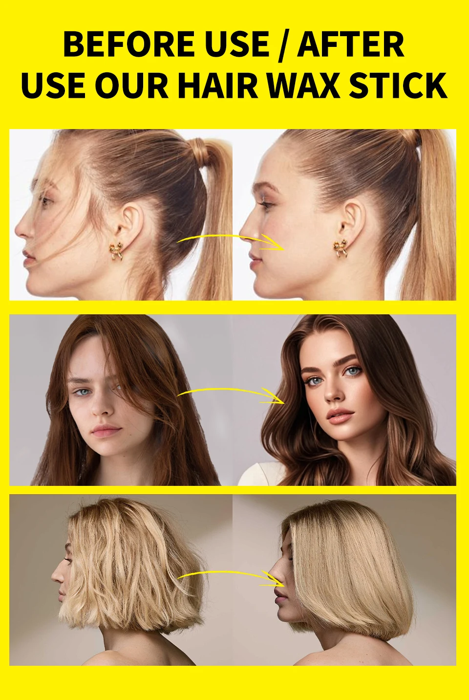 Professionelles Stylingwachs für Frauen, Anti-Frizz-Pomade, glättendes gebrochenes Haar, Schlamm, unordentliche Haare, Kontrollwachsstange für natürliche Perücken – Detail 15