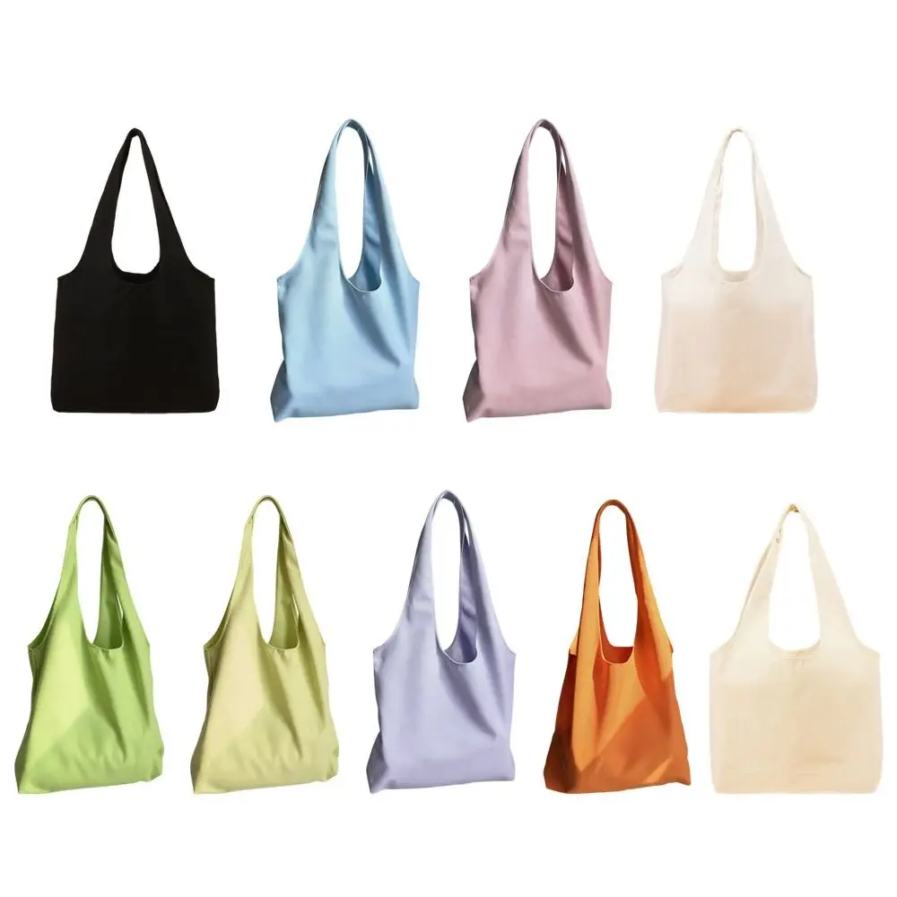 Pure Color Canvas Shoulder Bag Macaron Canvas Urban Minimalist Portable Shopping Bag Fashion Printing Colored Canvas