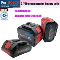 15Ah 12Ah ProCORE replacement battery, for Bosch 18V cordless tools BAT609 BAT618 GBA18V 21700 high power 5C power cell,charger