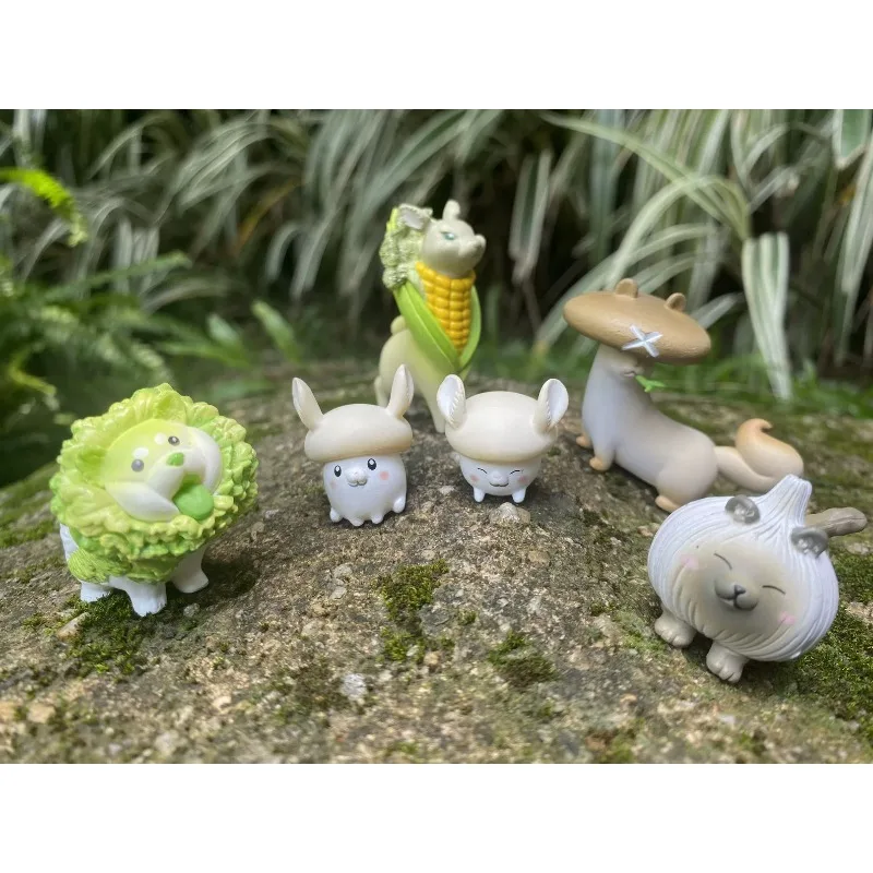 Stasto Original Gashapon Capsule Toy Kawaii Cabbage Dog P1 Vegetable Corn Deer Hamster Figure Cute Gacha Figurine Anime Decor