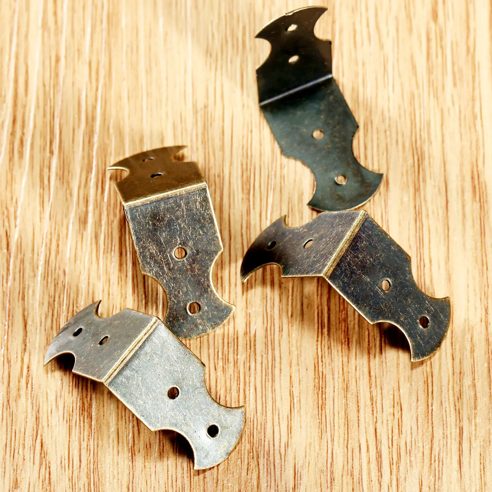 4/8pcs Decorative Corner Protectors Retro Luggage Box Corners Iron Brackets Furniture Desk Edge Cover Antique Bronze 41mm/24mm