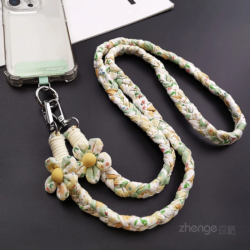 

Ремешок для мобильного телефона через плечо с длинным принтом из хлопка, модный дорожный ремешок на плечо, новый продукт