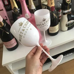 1pc 16oz Plastic Wine Cup White Pink Champagne Cocktail Champagne Cup Party Supplies Portable Reusable Mug Desktop Decoration