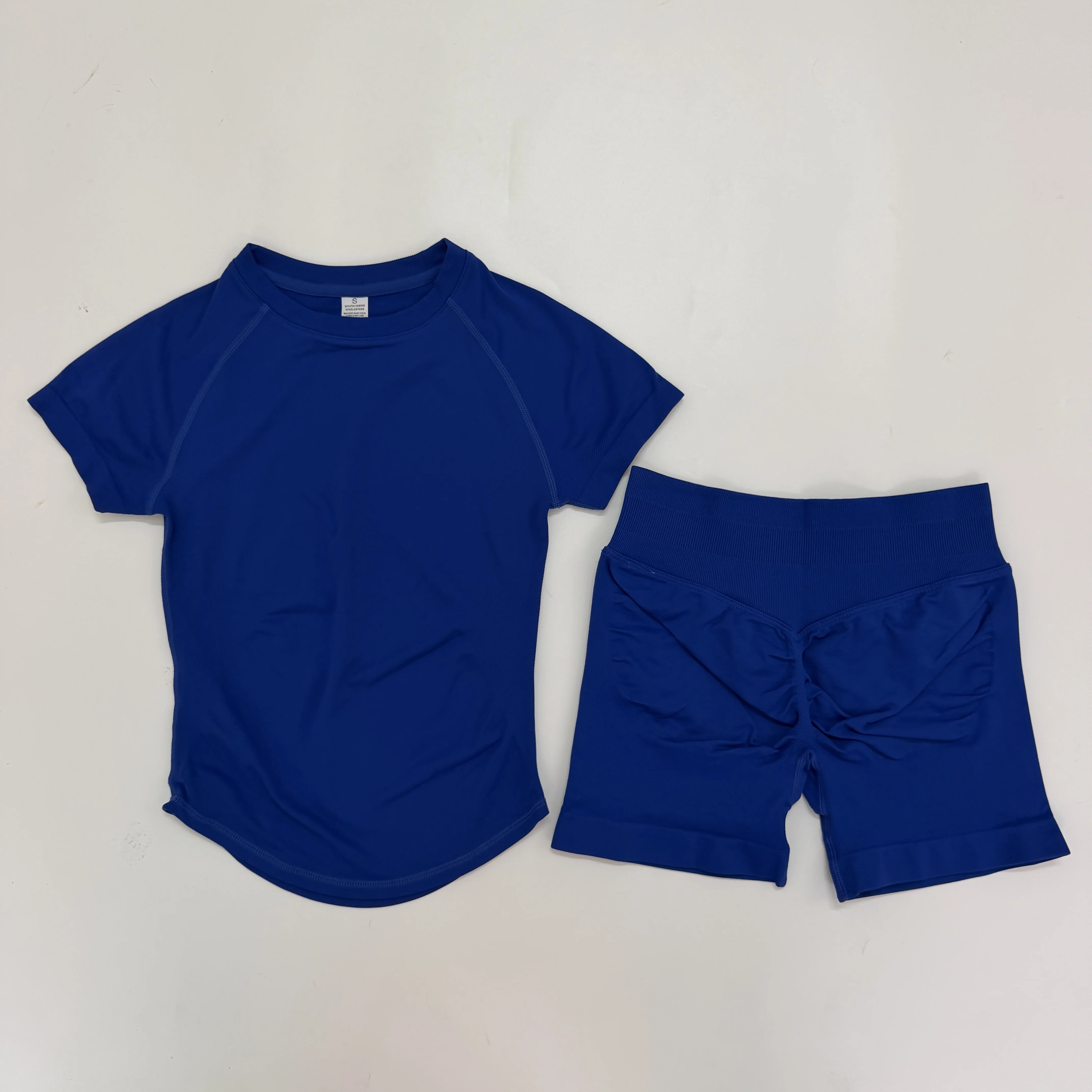 2-delige top met korte mouwen voor dames, workout gym crop top, lichtgewicht yoga top shirt, lange sport shirts, stretch shirts