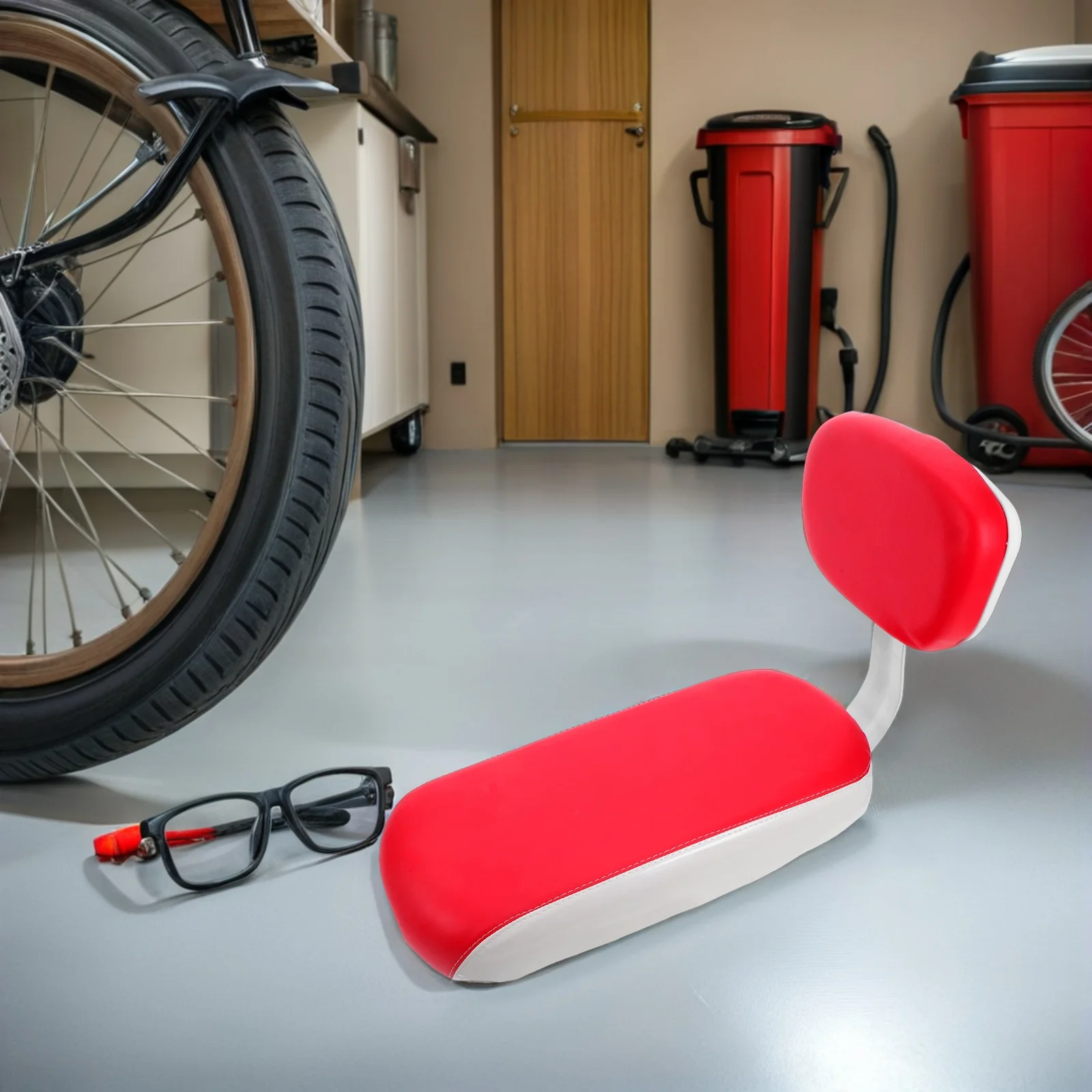 

Mountain Bike Seat Cushion: Wide Padded Bicycle Saddle With Backrest For Adult Passenger Shock-Absorbing Cycle Seat For