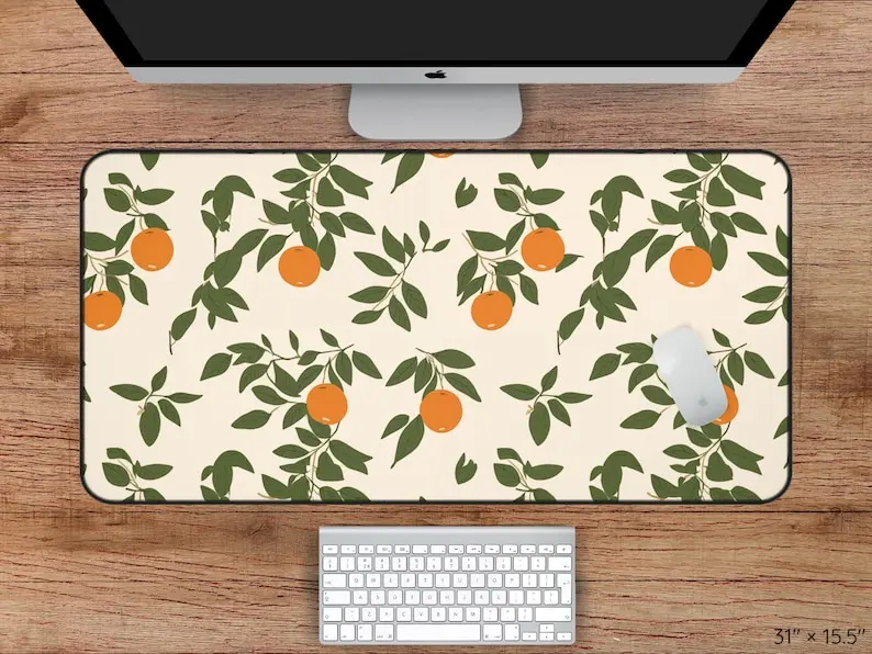 Citrus Tree Table Mat,Non-slip and Waterproof Gaming Mouse Pad, Office and Gaming Desk Decoration Mat, Perfect Gift for Friends.