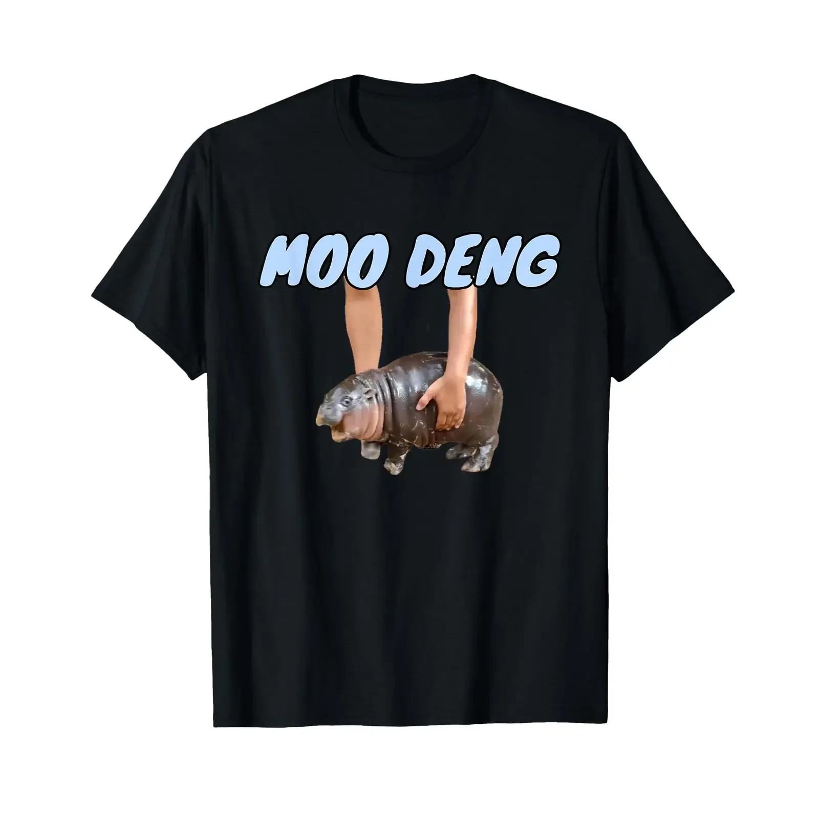 Moo Deng Baby Pygmy Hippo Cute Zoo For Family T Shirt vintage Washed Casual Stylish Unisex Stretched fashion graphic