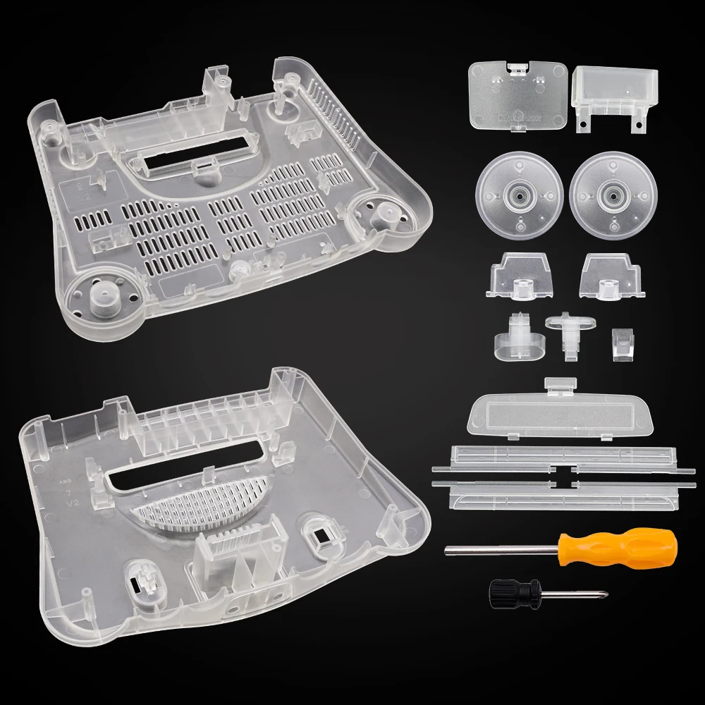 استبدال البلاستيك قذيفة شفافة الحال بالنسبة لنينتندو N64 ريترو لعبة فيديو وحدة التحكم صندوق شفاف لعبة الملحقات