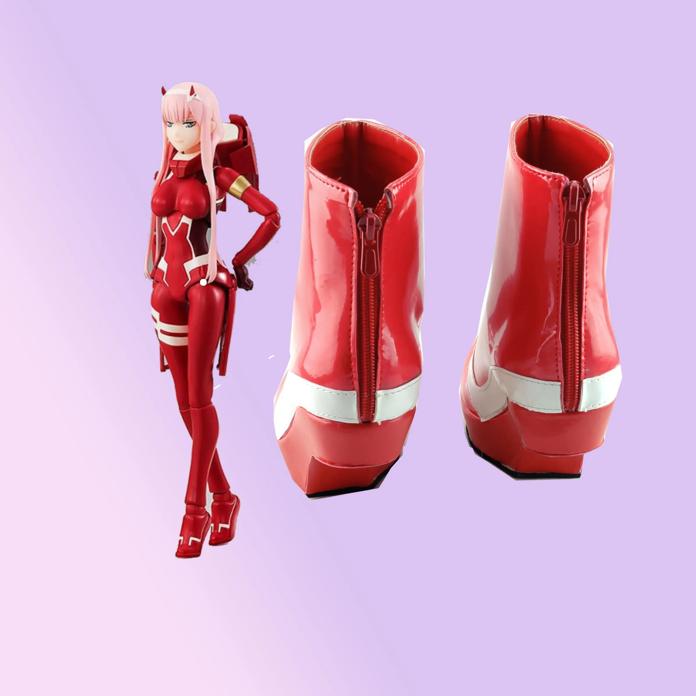 DARLING in the FRANXX Zero Two 02 Codice 002 Scarpe Cosplay Donna Stivali di Carnevale di Halloween Realizzati su misura