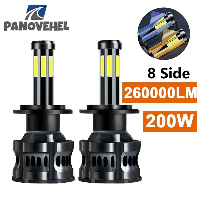 

PANOVEHEL 360 H7 LED 8 Sides 260000LM 200W Turbo Canbus H8 H11 9005 HIR2 HB3 HB4 LED 3D Headlight 3000K 6000K 8000K Auto Light