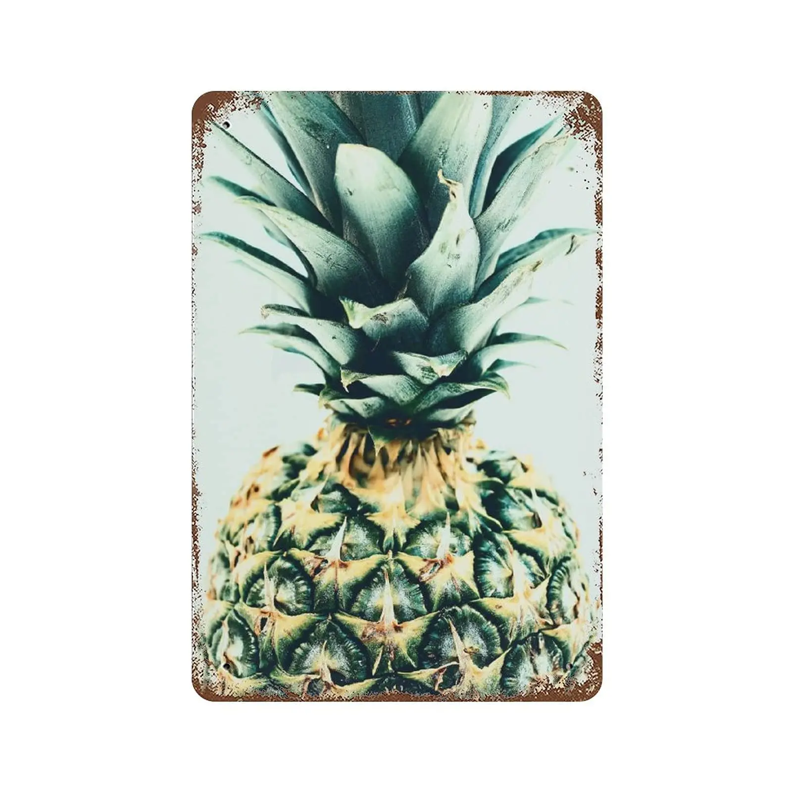 Vintage Metal Tin Sign Plaque,Tropical Botanical Pineapple Tin Sign,Man cave Pub Club Cafe Home Decor Plate，Birthday Anniversary