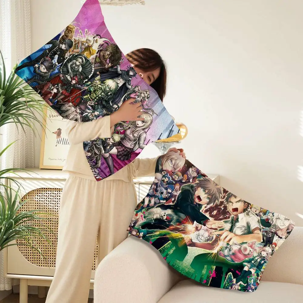 Game D-Danganronpa Cartoon Pillow Towels & Cotton Pillow Inner Cases - Cute, Anti-Head Oil, Polyester & Cotton Options