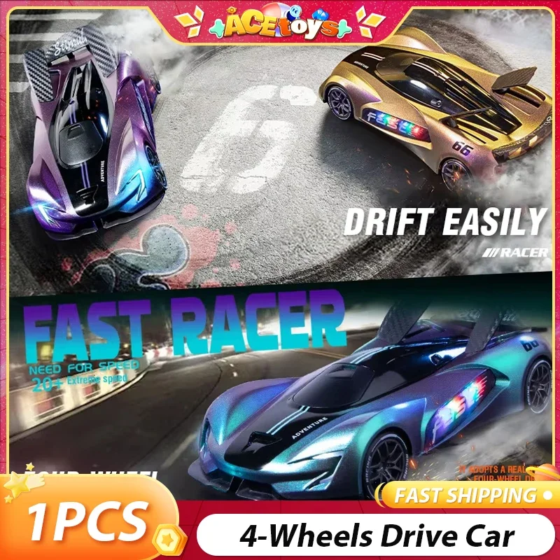 

Electric 4-Wheel Drive Remote-Conntrolled Car High-Speed Drift Safe Sturdy LED Racing Car Children Electric Toys