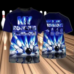 Custom Name Full Print Bowling T Shirt For Men Summer Short Sleeve Oversized Bowling Shirt New In Men Sport T Shirt Tops