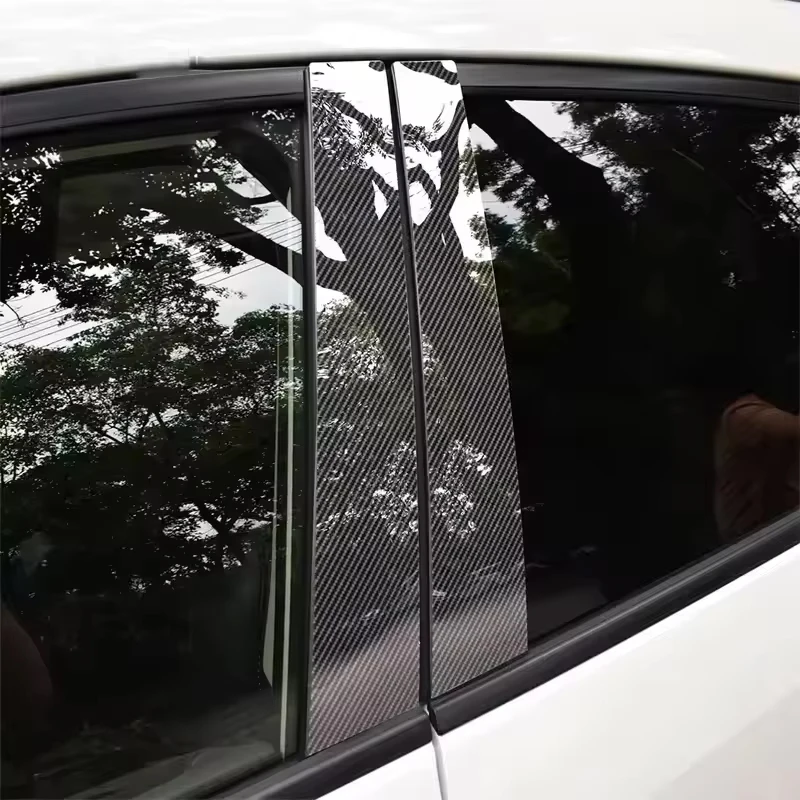 Glossy Black Carbon Fiber Window Door Deal B C Pillar Post Cover Sticker For Toyota Avalon XX30 2005-2012 2006 2007 2008 2009 - view 6