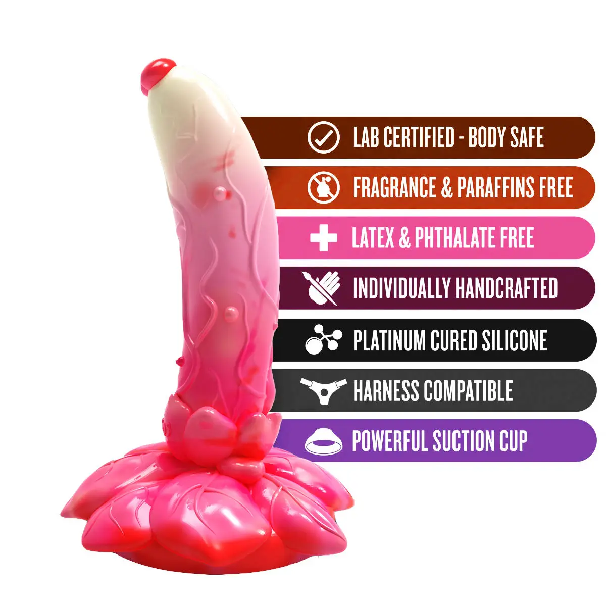 Monster phallus silicone fantasy colorful cute flower strong suction cup dragon-shaped phallus anal plug female sex toy - view 5