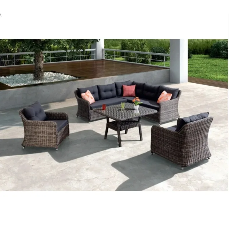 

Sectional Outdoor Furniture Set Rattan Garden Corner Sofa