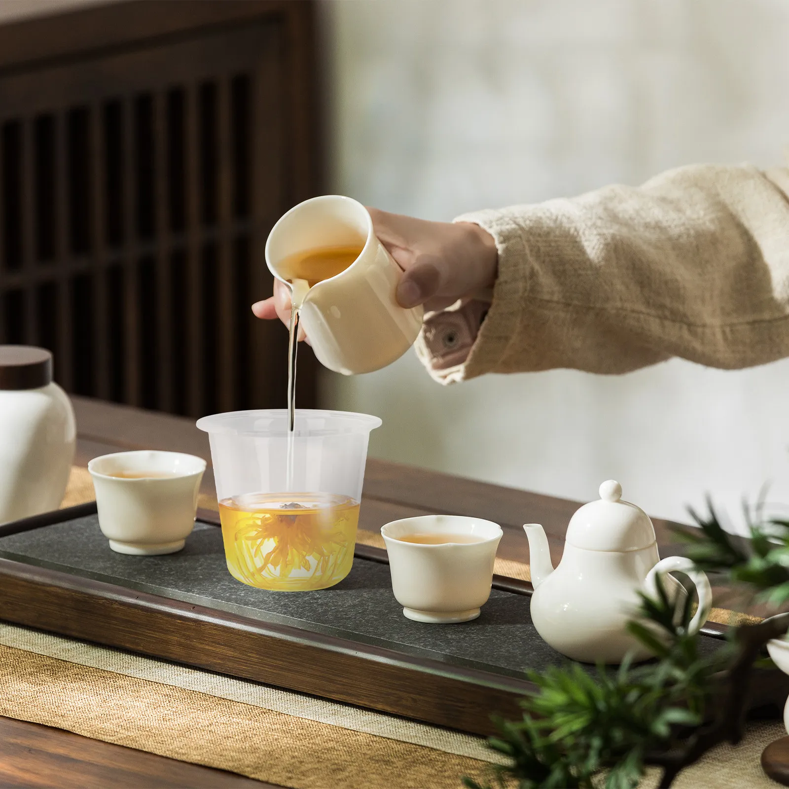 1Set Glass Tea Pot Infuser and Lid Tea Strainer Replacement Teapot Infuser Insert Easy Clean Practical