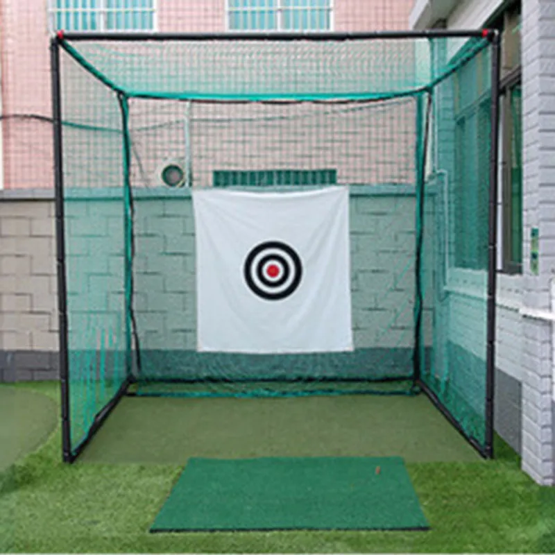 

Golf Hitting Cage Practice Net Indoor And Outdoor Golf Swing Training Batting Mesh Training Aids Detachable Nylon Material 3*3m