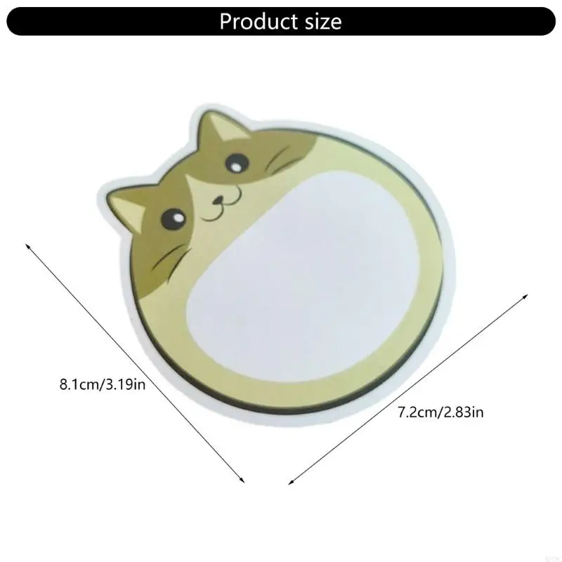 W89C 5pcs Cats Примечания формы примечания кнопки съемная палочка ноты блокнота
