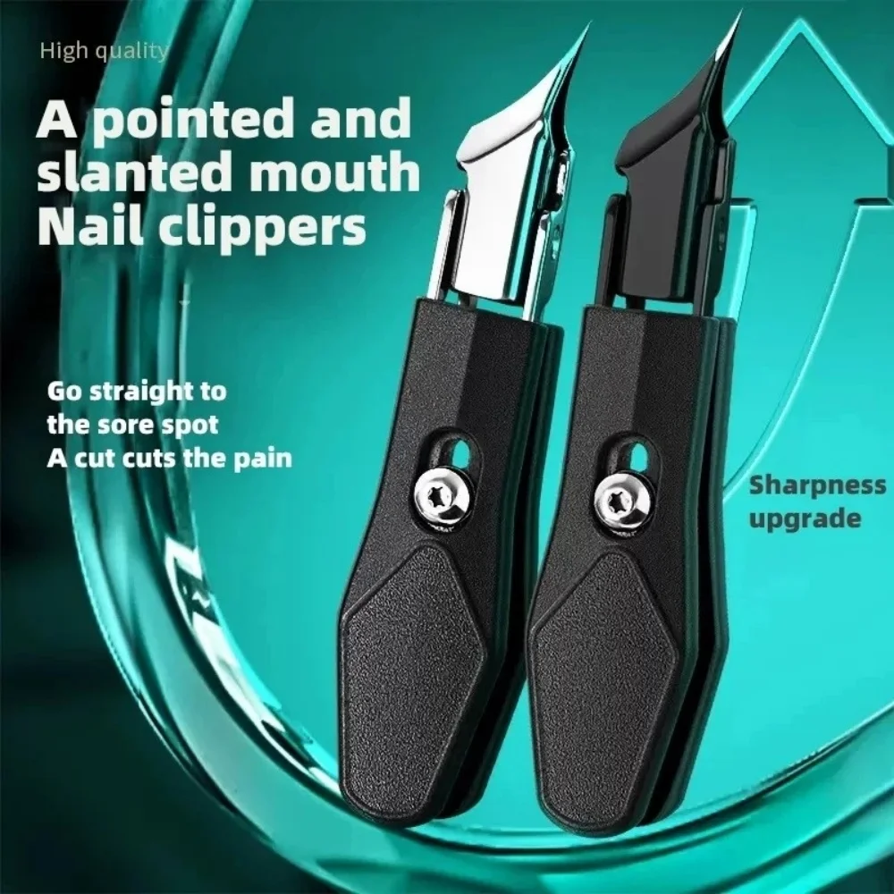 25° Slant Edge Nail Clipper Wide Opening Stainless Steel Eagle Beak Oblique Trimmer Ingrown Toenail Manicure Pedicure Tool