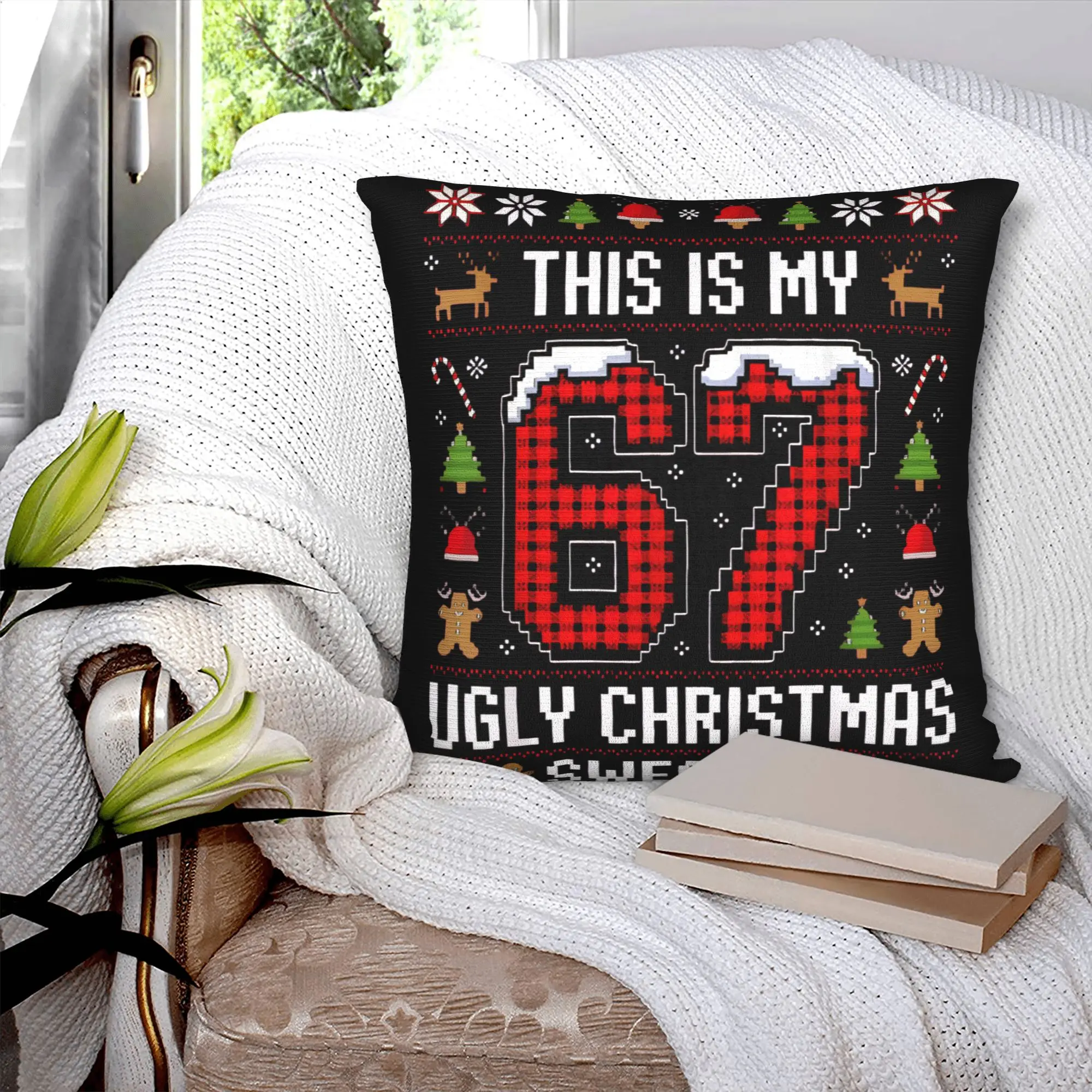 

Автомобильные украшения Санта 67 Рождество 6 7 Meme Gen Alpha Meme Six Seven наволочка наволочки на молнии разные размеры