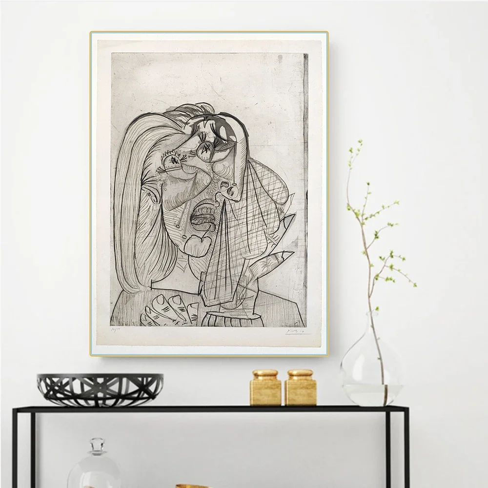 Citon Pablo Picasso《The Weeping Woman》Canvas Oil Painting Artwork Poster Picture Modern Wall Decor Home Living room Decoration