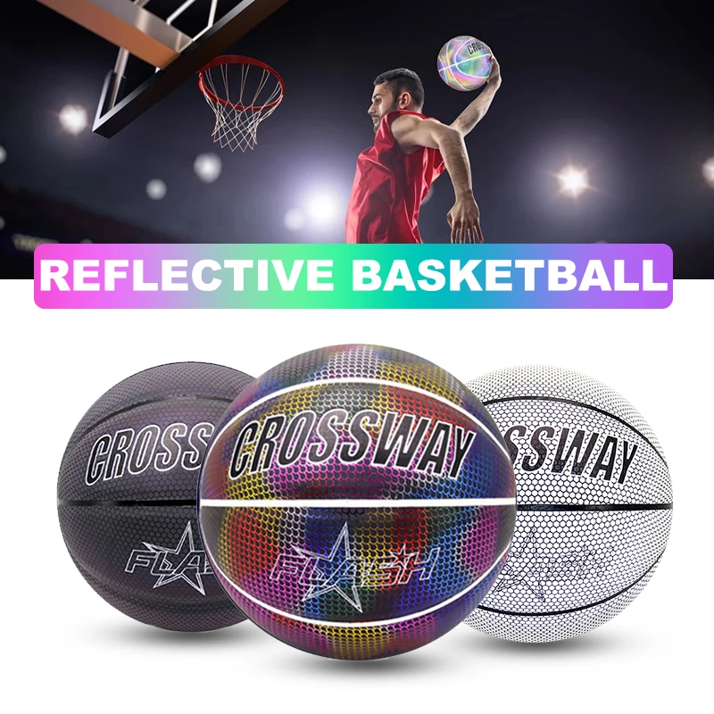 Glowing Reflective Basketball Luminous Flashing Basketball Night Training Sports Indoor And Outdoor