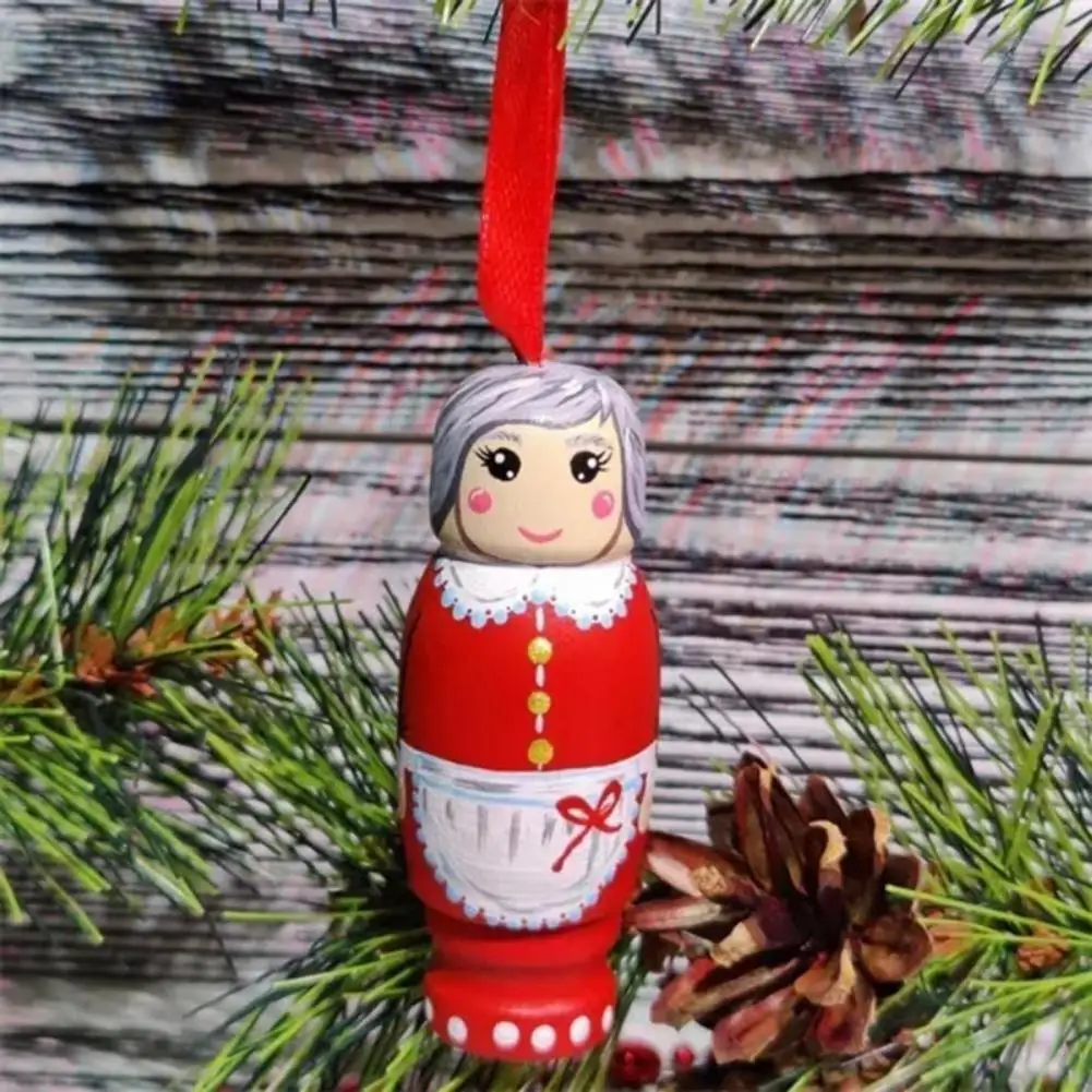 

High-quality Wooden Santa Decoration Festive Christmas Home Decoration Wooden Christmas Santa Hanging Decorations for Xmas