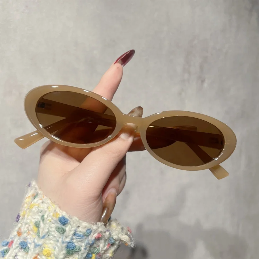 1Pc Unisex Glasses New Style Exquisite Compact Oval Fashion Trendy Casual Versatile Stylish Christmas Gift Daily Party Gathering image 3