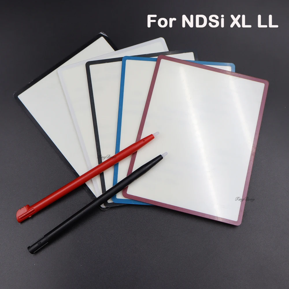1 комплект для NDSi XL LL, верхняя крышка объектива ЖК-экрана для игровой консоли Nintend DSi NDSi, пластиковый стилус, комплект верхней защитной панели