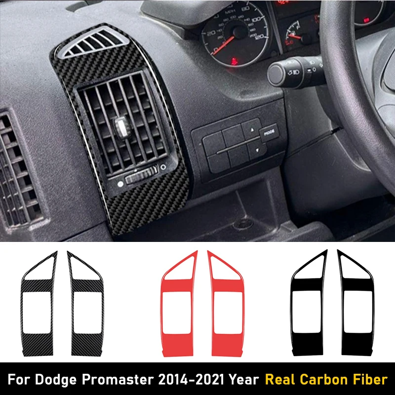 

2 шт. для Dodge Promaster 2014-2021, боковое вентиляционное отверстие, рамка, внутренняя отделка, наклейка из углеродного волокна