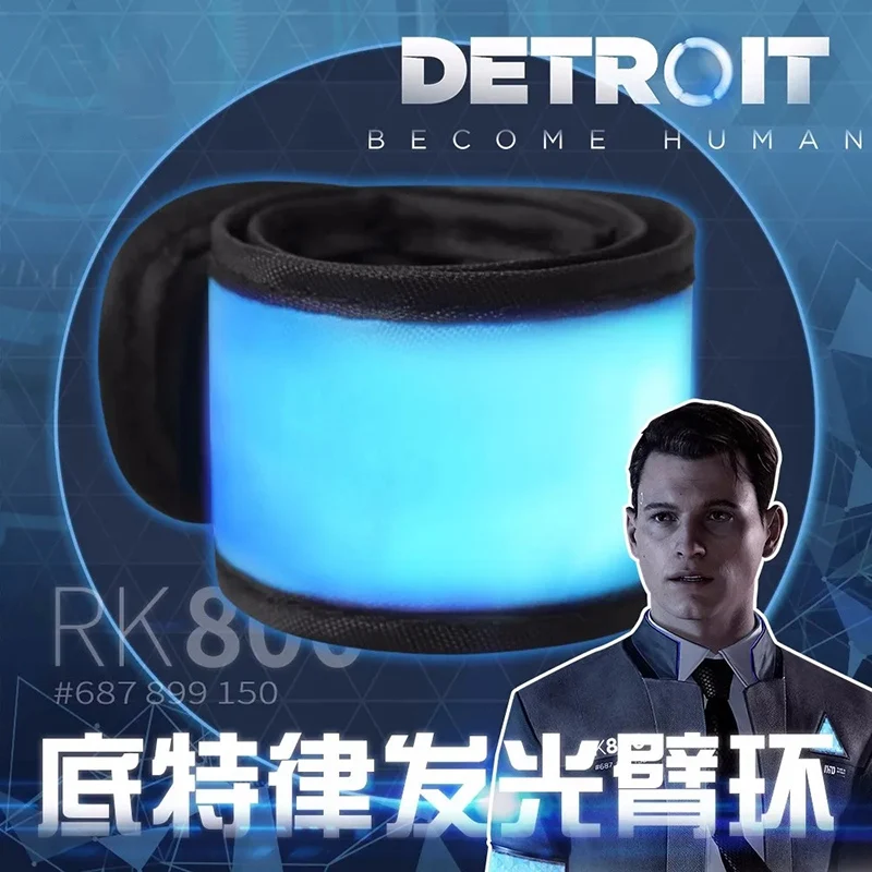 Anime Detroit: Become Human Conner RK800 LED Lamp Armband Blue Luminous Arm Band Ring Costumes Cosplay Halloween Carnival Props