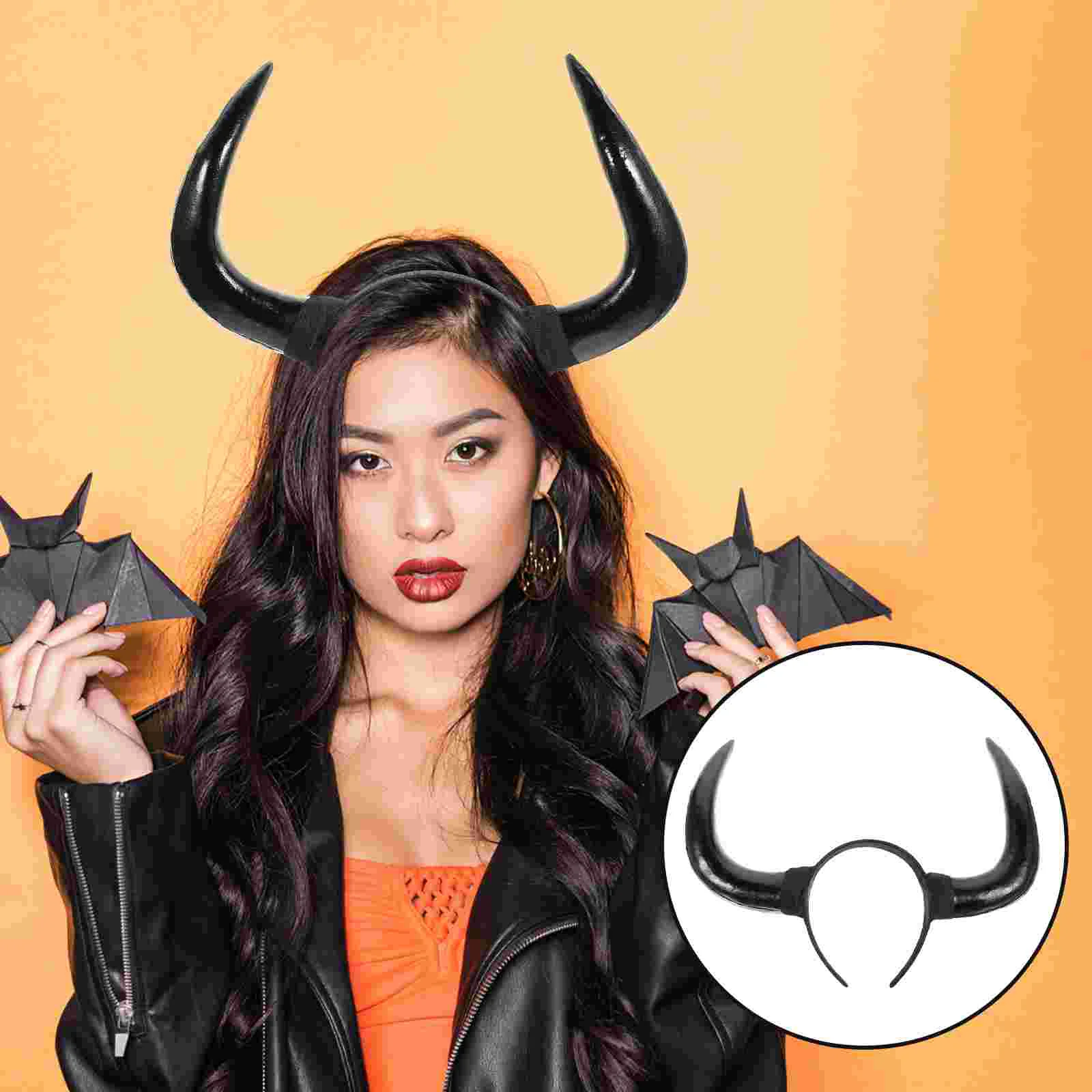 

Antelope Simulation Horn Headband Miss Halloween Costumes Bull Horns Plastic Hoop Cosplay Prop