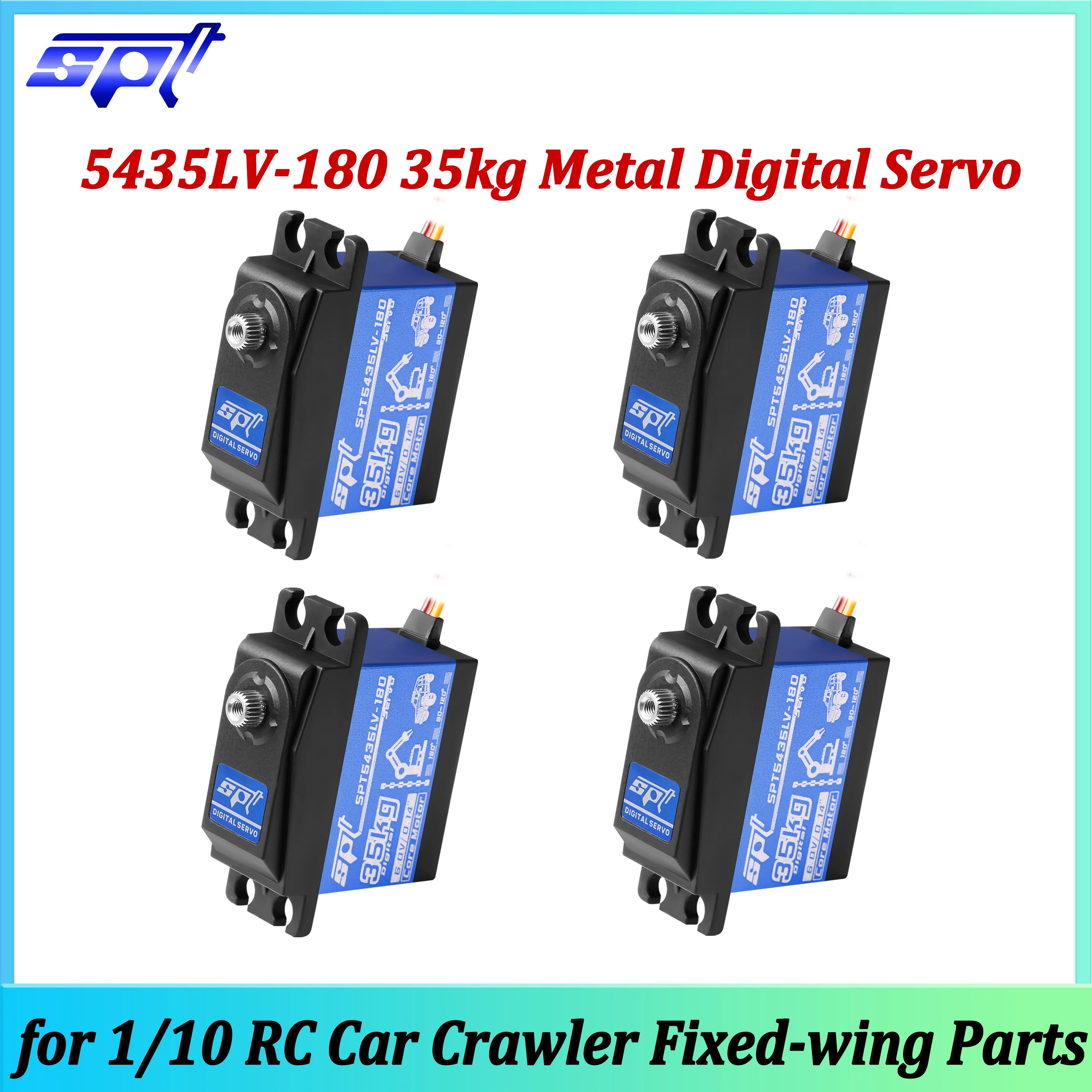 

Цифровой сервопривод 1/2/4 SPT 5435LV-180 35 кг с металлическим редуктором и высоким крутящим моментом для радиоуправляемых моделей 1/10: машин, краулеров, лодок, роботов, самолетов (SCX10, TRX4)